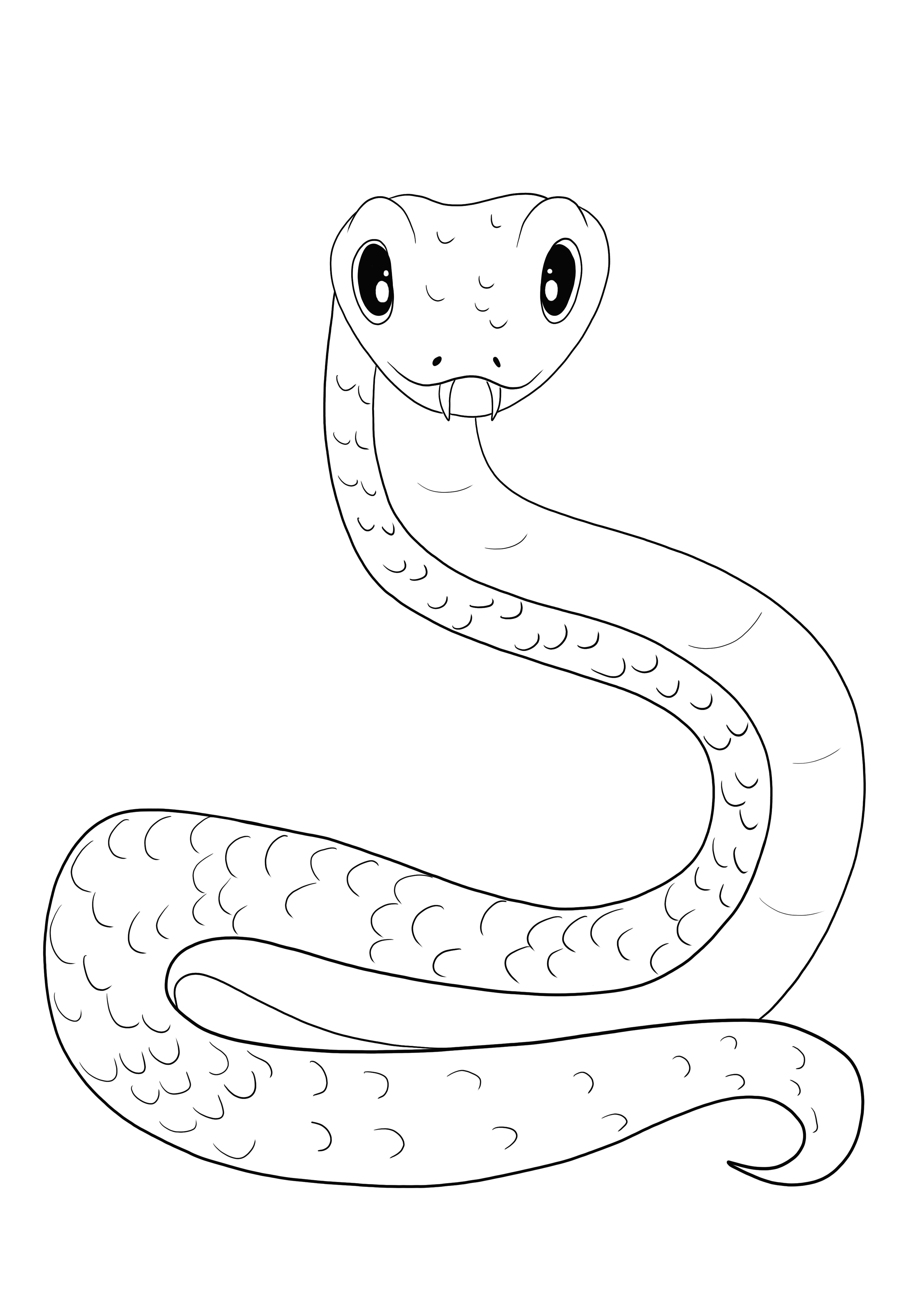 A big viper standing free printable is ready for coloring by kids of all ages