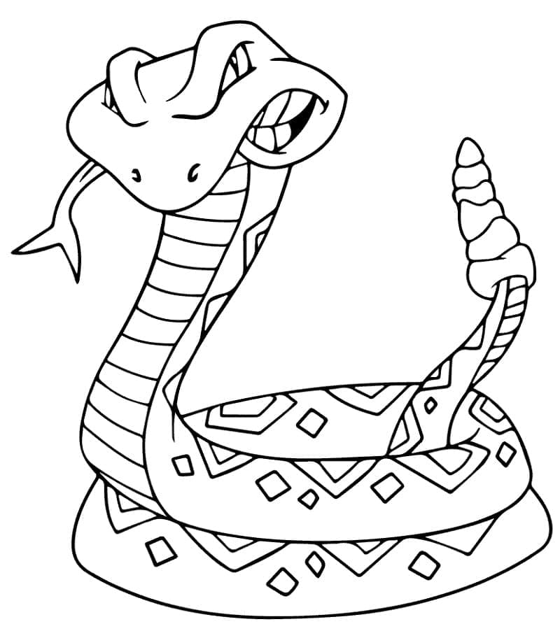 Angry snake coloring page