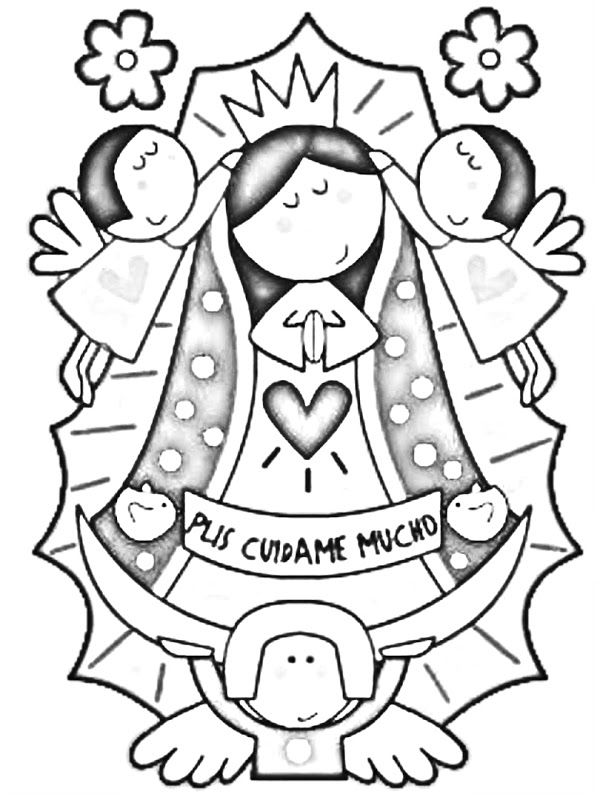 Guadalupe virgen coloring pages colorear para plis virgencita imagenes distroller imagen virgencitas dibujos pintar dibujo imprimir drawing drawings printable con sketch coloring page