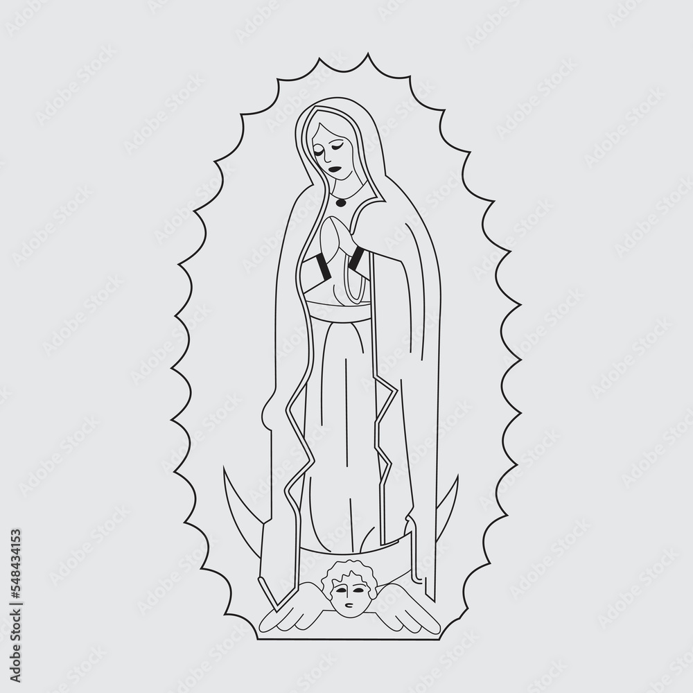 Simple illustration theme to memorate virgen de guadalupe design vector