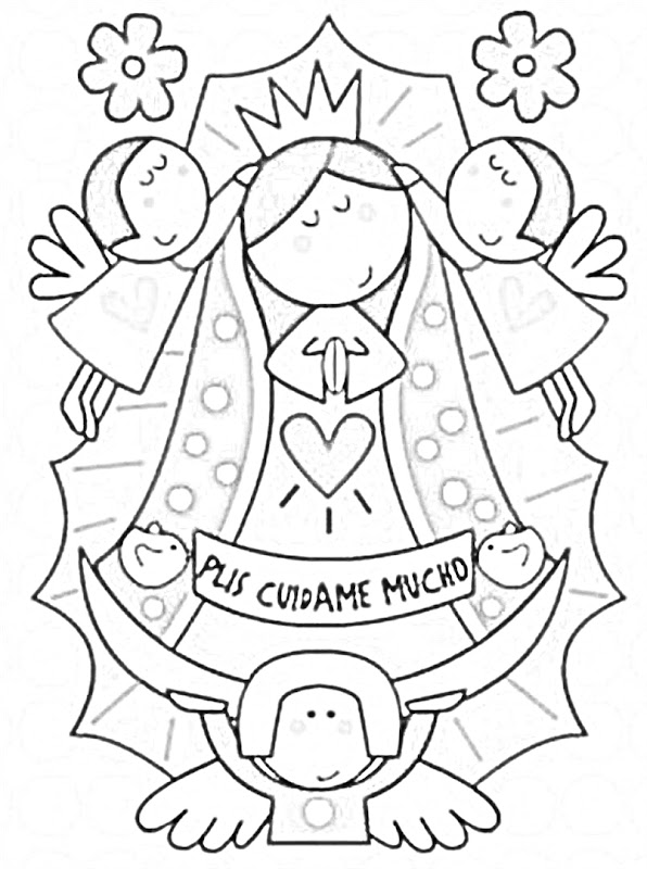 Coloring pages virgin of guadalupe coloring pages virgencita our lady of guadalupe printable pages