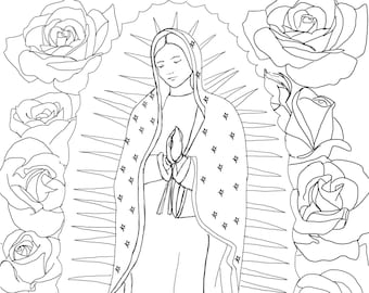 Our lady of guadalupe coloring page