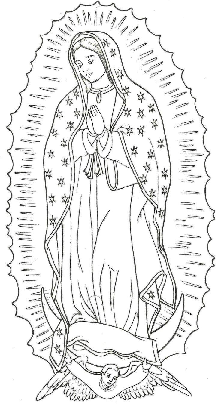 From virgen de guadalupe coloring pages dibujos de virgen virgen de guadalupe chicano dibujos