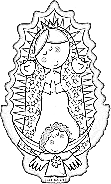 Coloring pages virgin of guadalupe coloring pages virgencita our lady of guadalupe printable pages