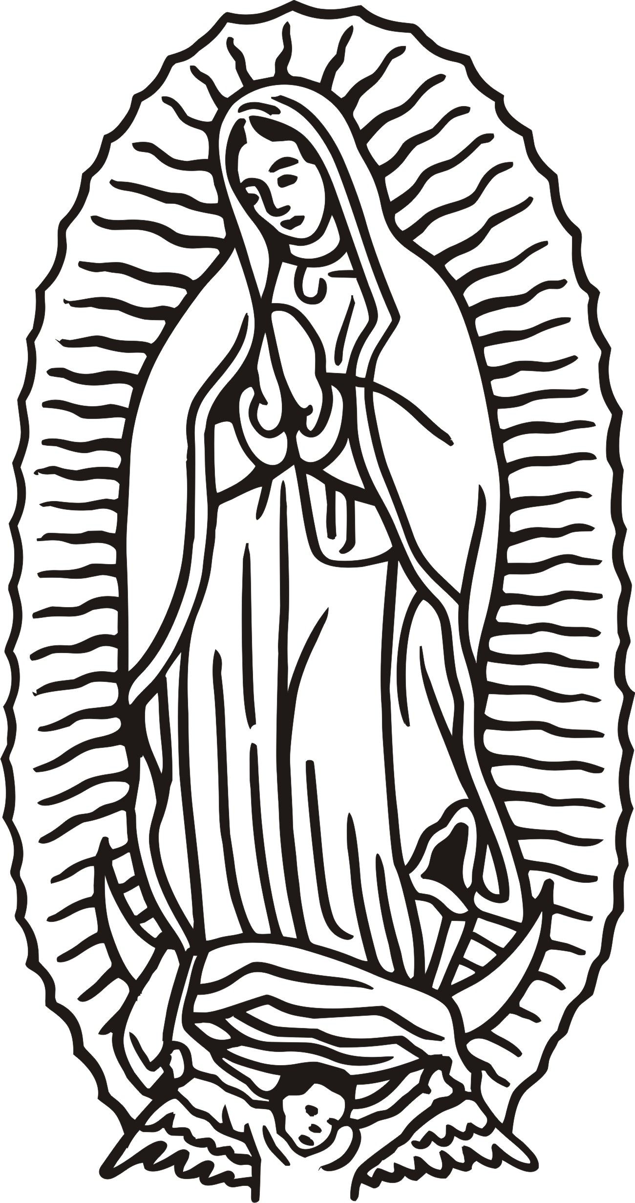 Virgen de guadalupe coloring page chicano drawings drawings virgin mary art