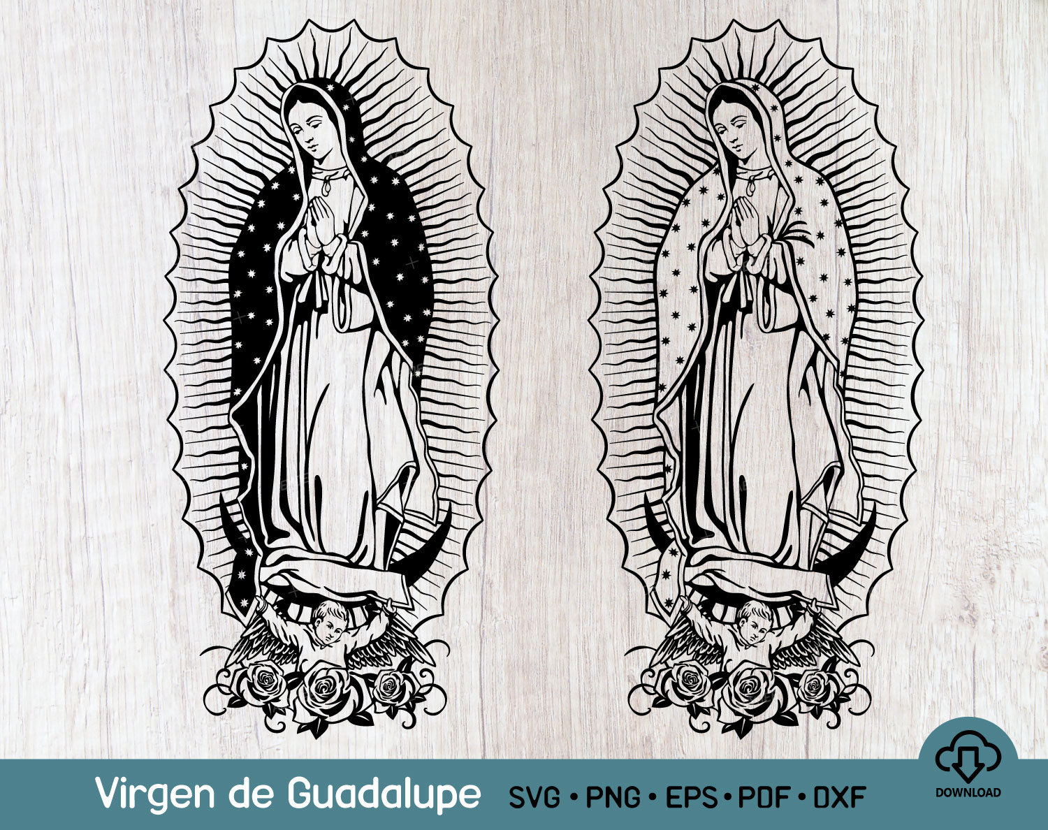 Virgen de guadalupe svg png file virgin mary svg mother mary svg lady of guadalupe virgin of mexico digital flie for cricut design