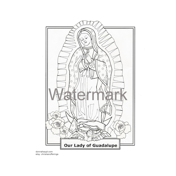 Our lady of guadalupe coloring page virgen de guadalupe coloring page