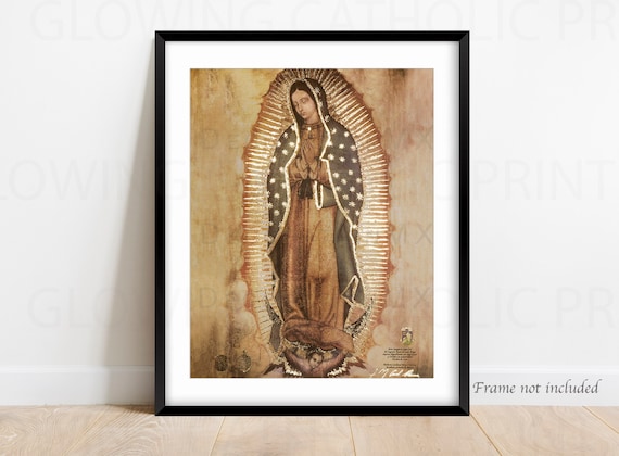 New copy of original of our lady of guadalupe virgin mary religious art prints that glow fathers day gift virgen de guadalupe