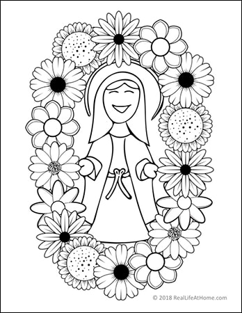 Mary coloring pages perfect to use as may crowning printables