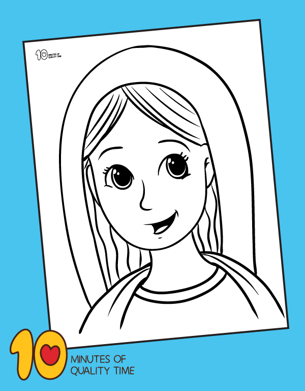 Mary coloring page â minutes of quality time