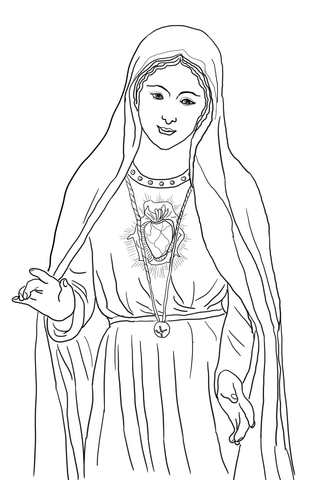 Immaculate heart of mary coloring page free printable coloring pages