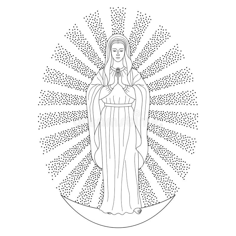 Praying virgin mary stock vector illustration of christianity