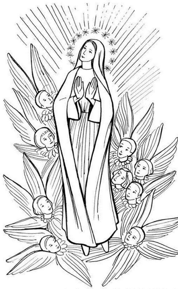 The assumption of blessed virgin mary glorious mysteries of the rosary coloring pages assumption of mary catholic coloring coloring pages