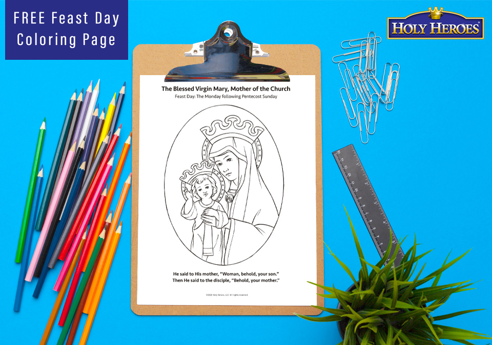 New marian feast mary mother of the church free coloring page