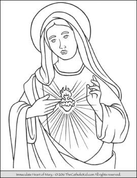 Saint mary coloring pages by thecatholickid tpt