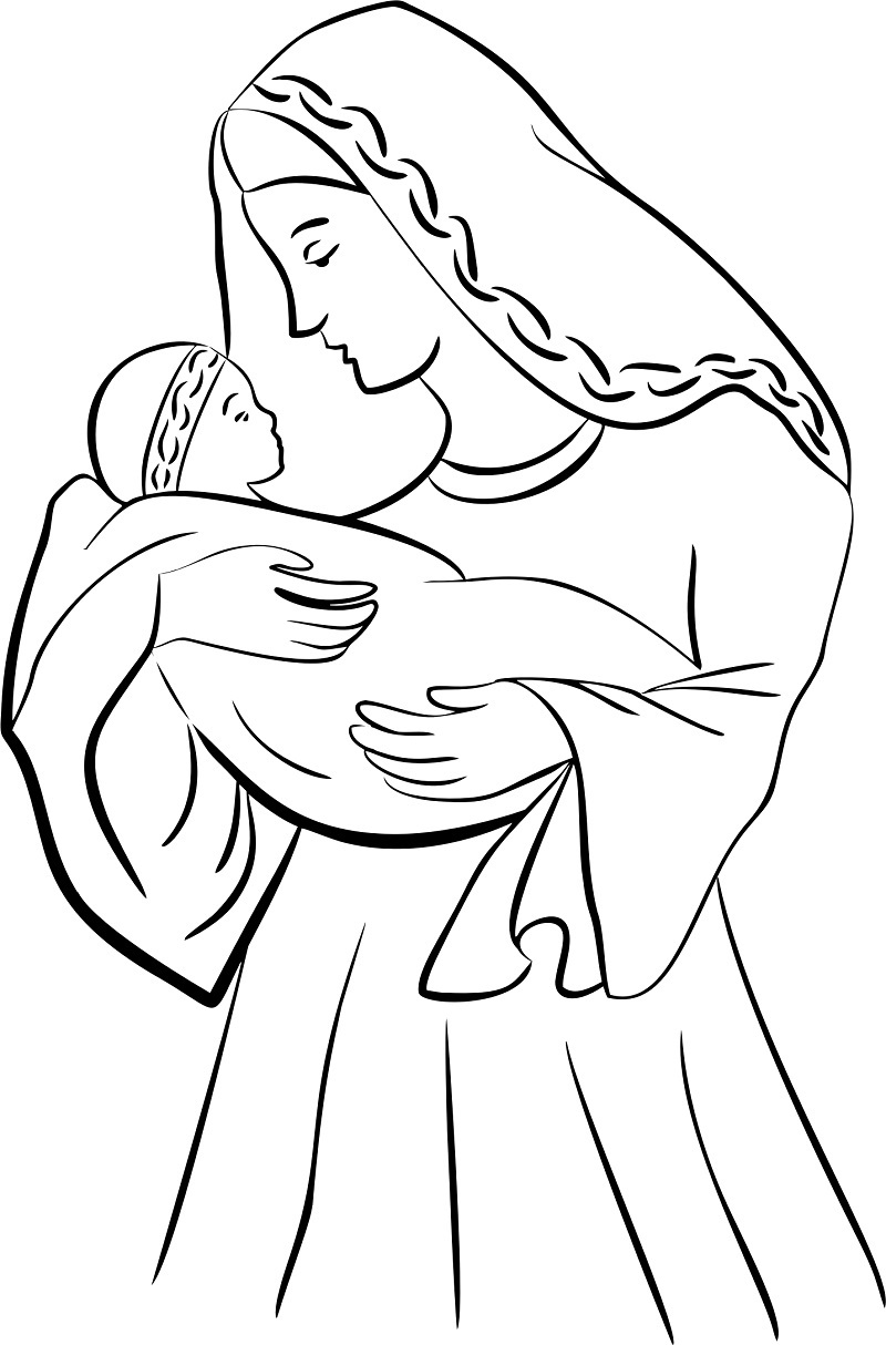 Mother mary coloring pages