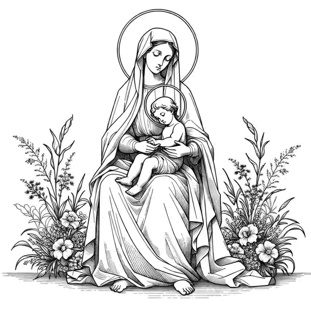 Virgin mary coloring pages