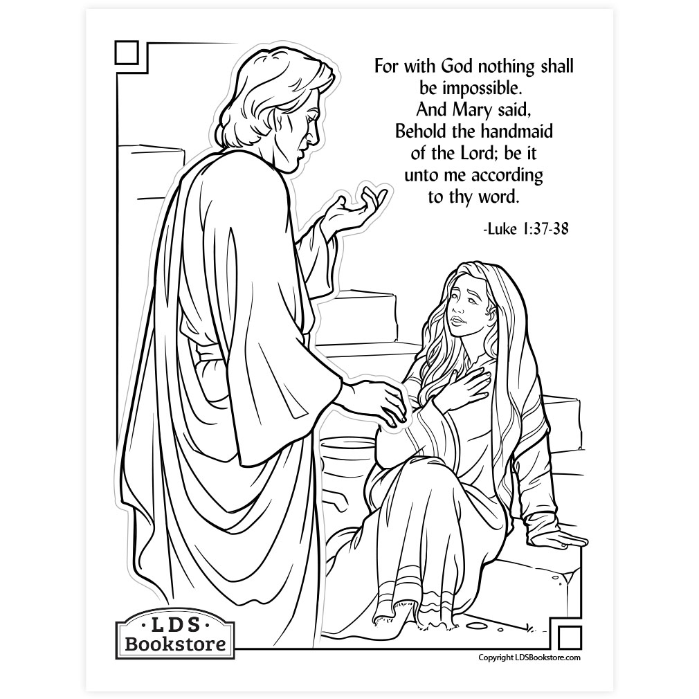 The annunciation of mary coloring page