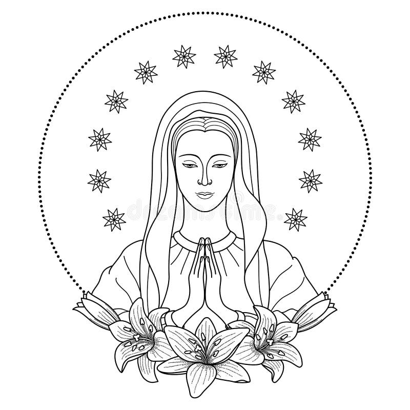 Praying virgin mary stock vector illustration of mary