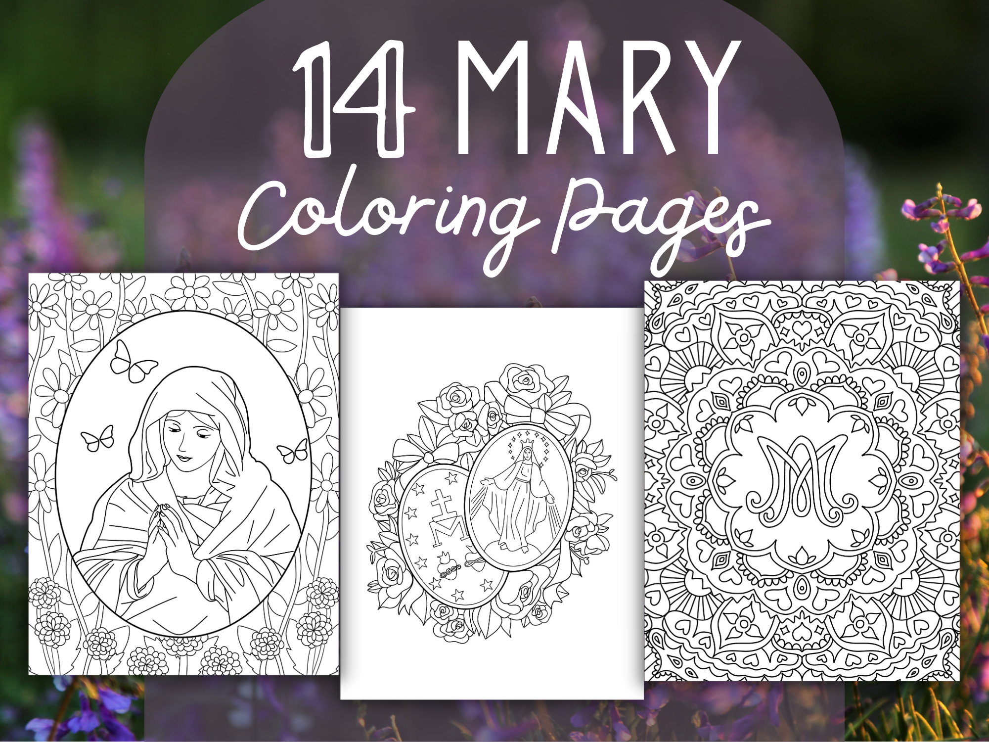 Mary coloring pages digital for catholic kids projects for homeschool printable adult coloring peters square