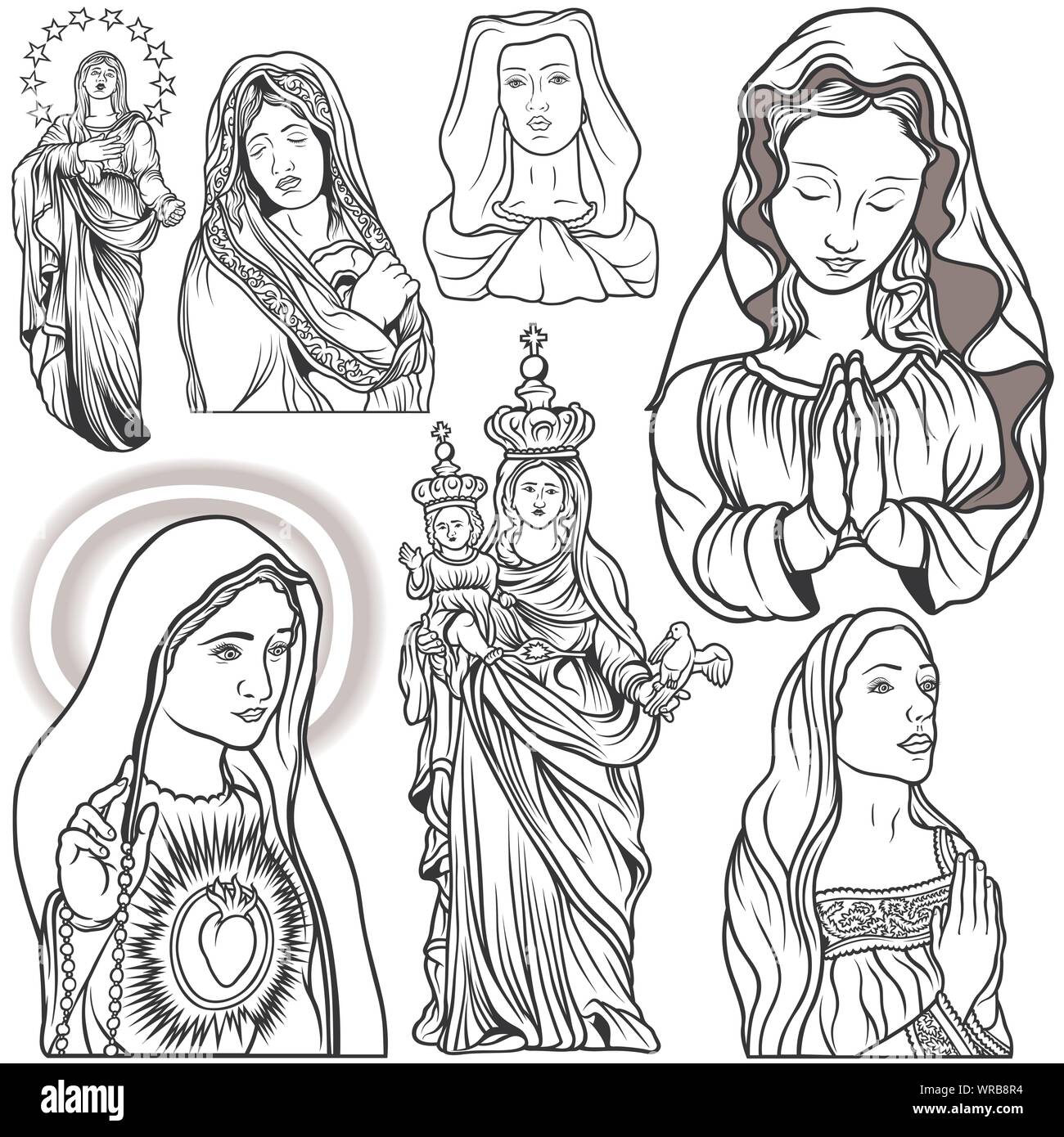 Virgin mary cut out stock images pictures