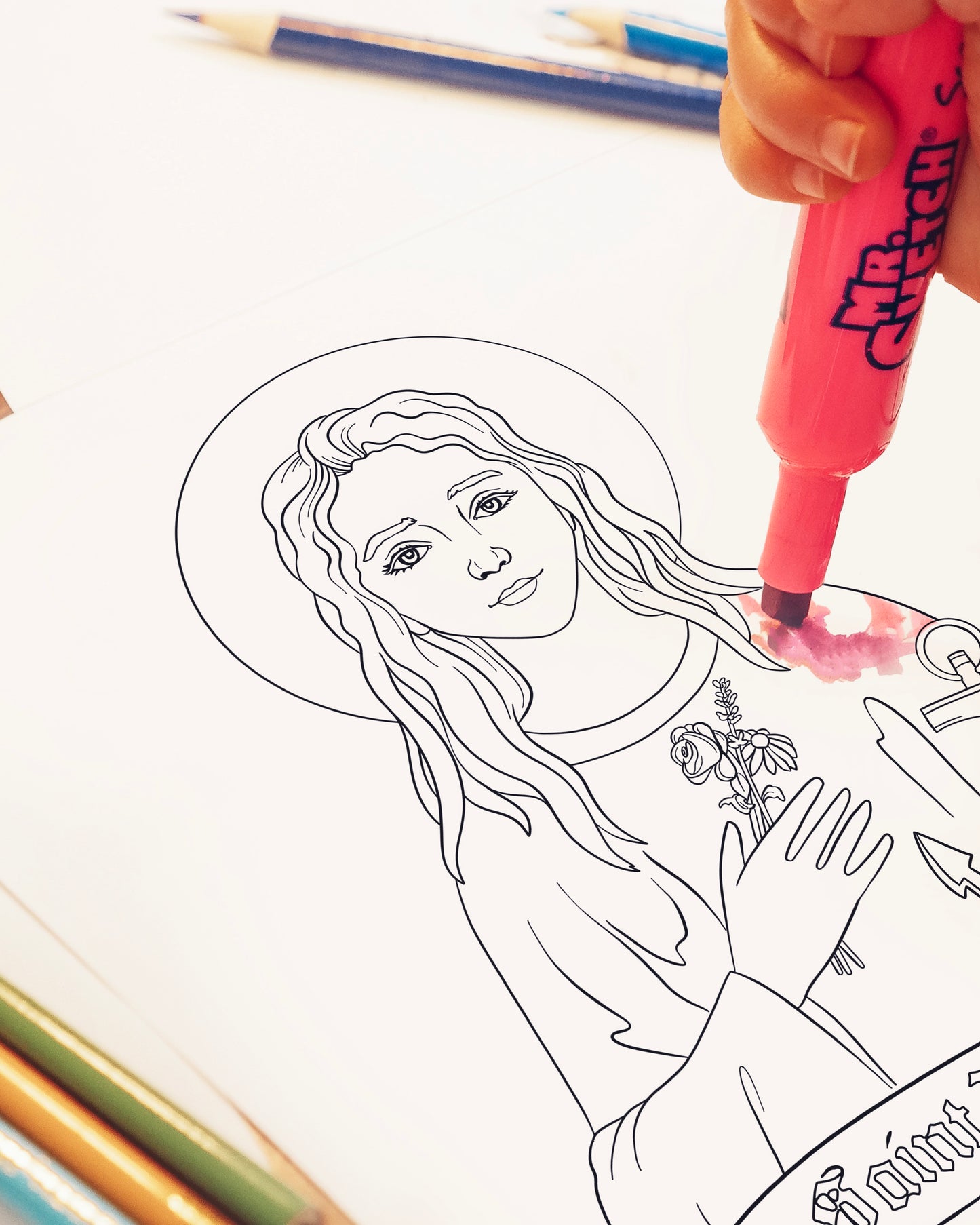 Saint philomena coloring page digital download â leanne bowen