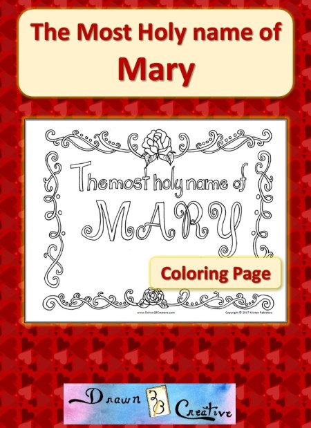 The most holy name of mary coloring page