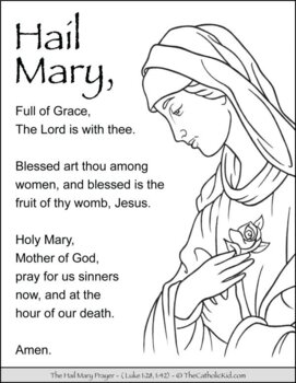 Saint mary coloring pages by thecatholickid tpt