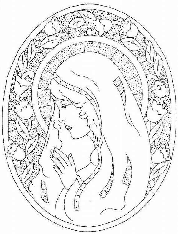 Art therapy coloring page virgin mary holy virgin