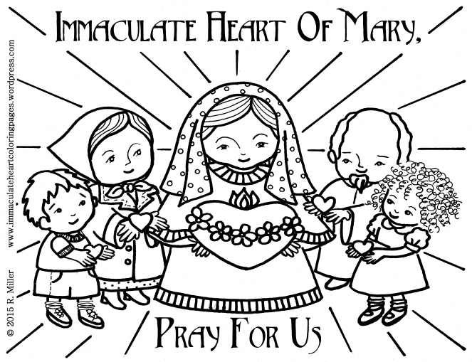 Immaculate heart coloring pages â catholic christian pages to color