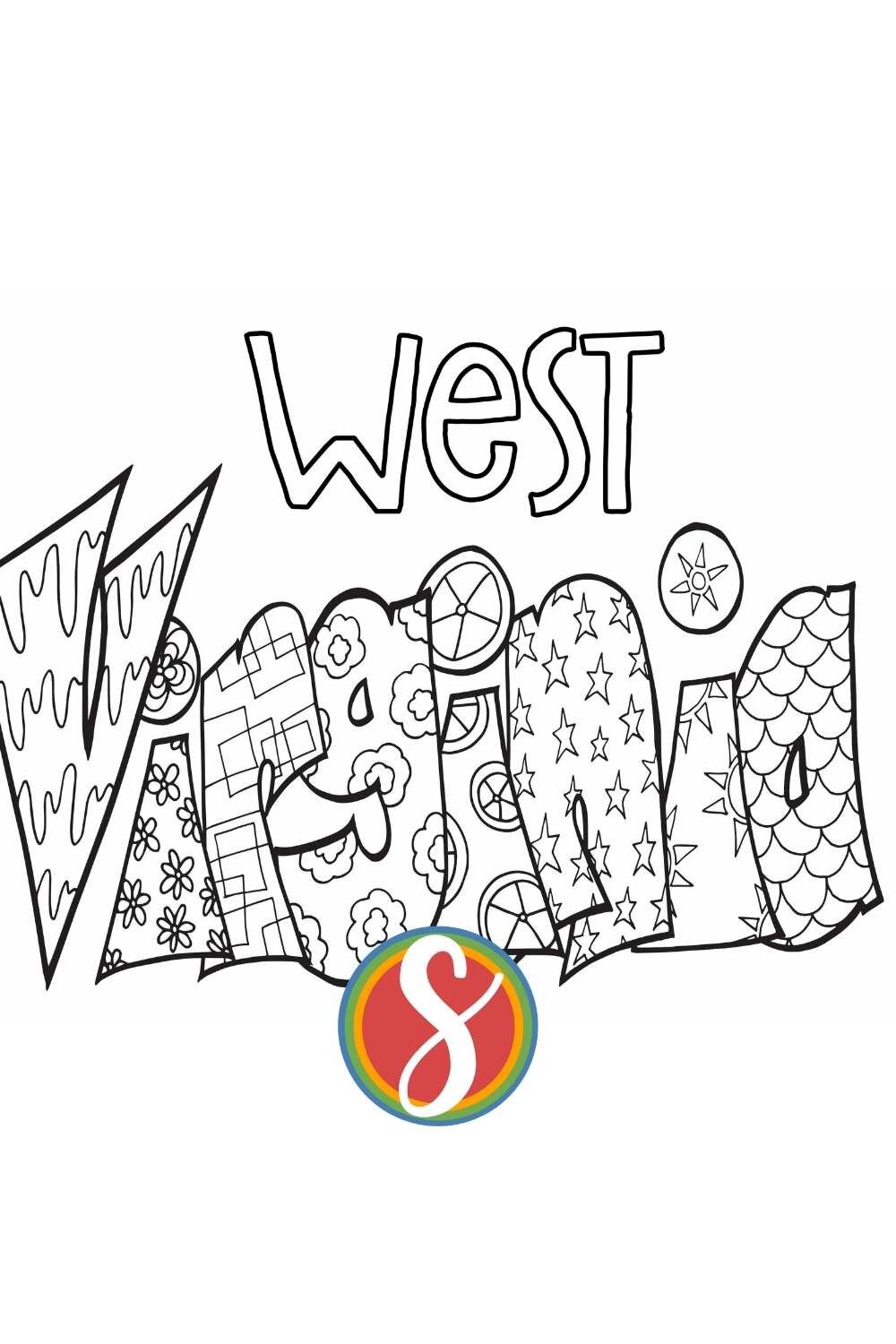 Free west virginia coloring pages â stevie doodles