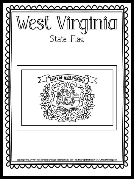 West virginia state flag coloring page free printable â the art kit