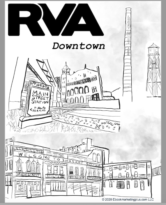 Page set of richmond virginia coloring pages for children and adults