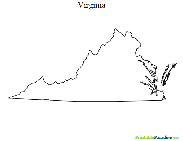 Printable state map of virginia