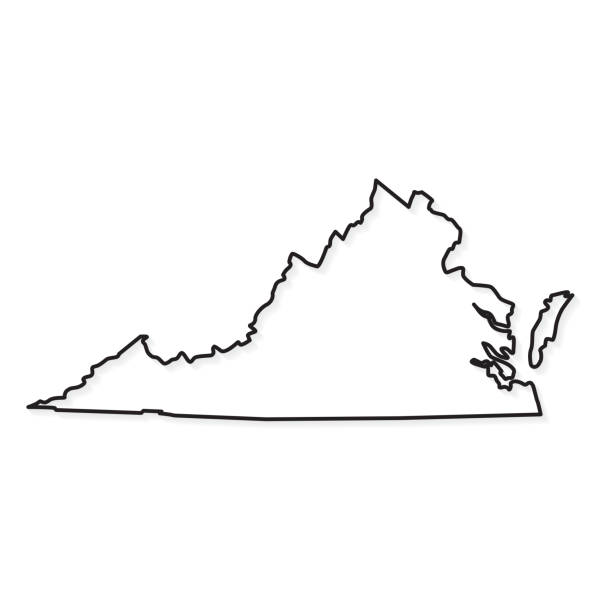 Black outline of virginia map stock illustration