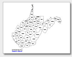 Printable west virginia maps state outline county cities