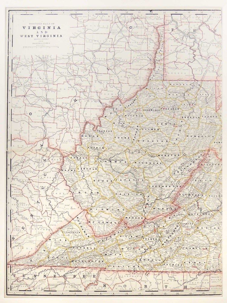 Map of western half of virginia and west virginia george f cram