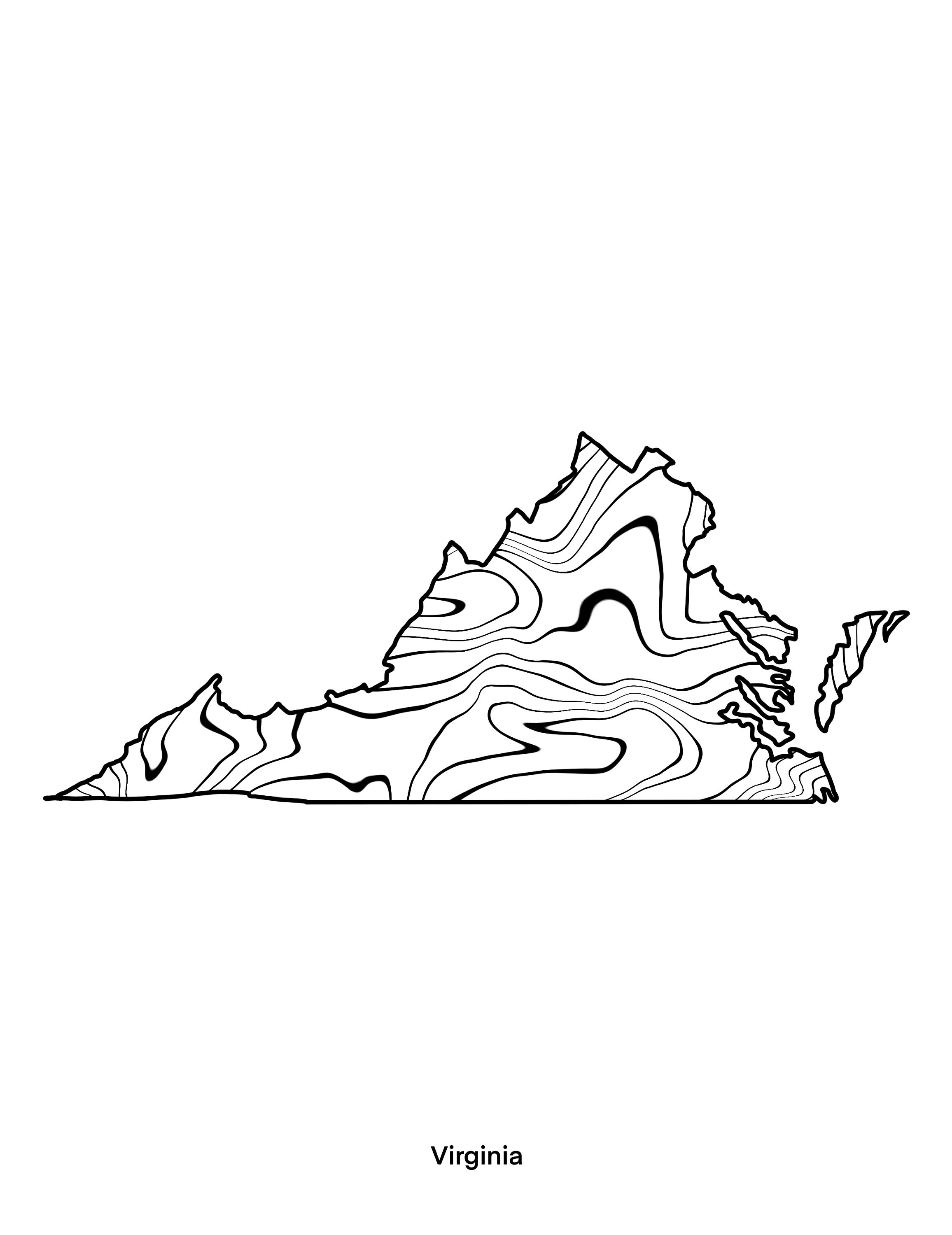 Virginia printable coloring page