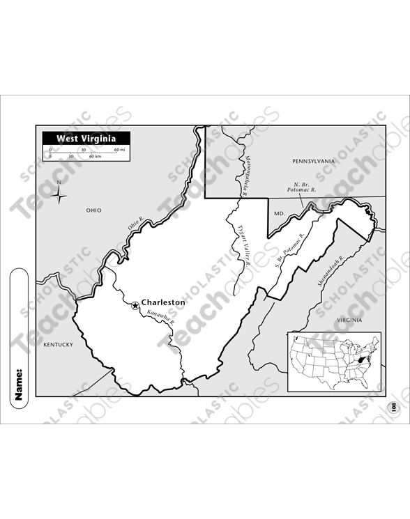 West virginia map printable maps