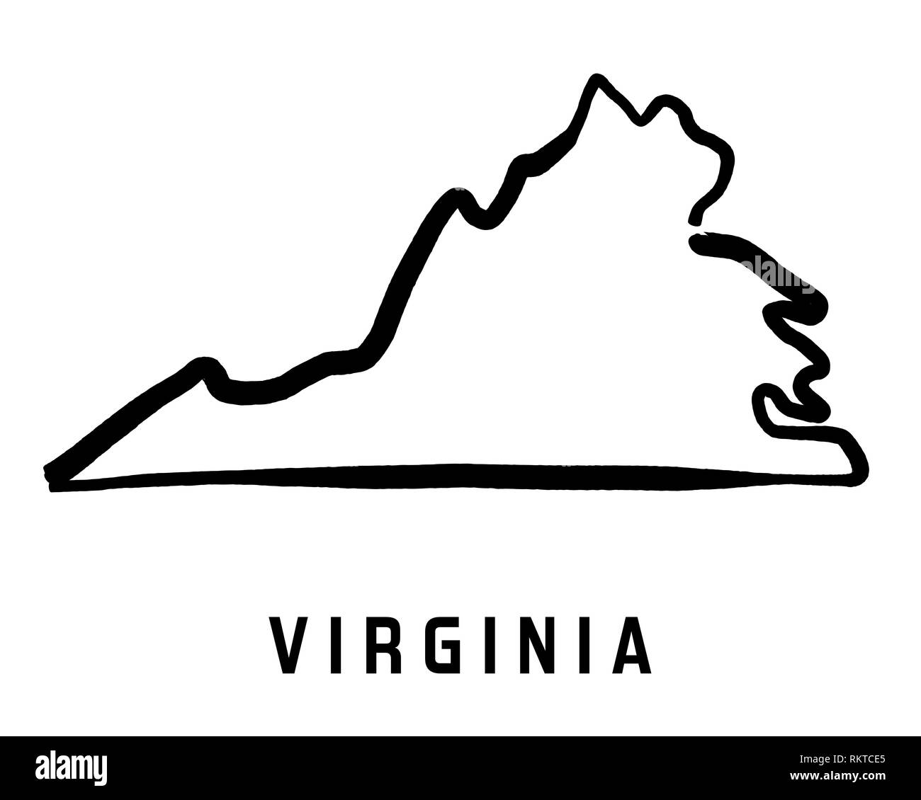 Virginia state map hi