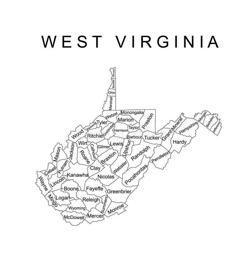 State of virgina location stock vector illustration of drawing