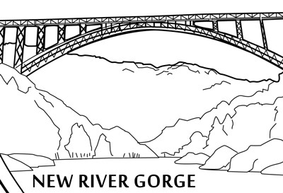 West virginia outline map