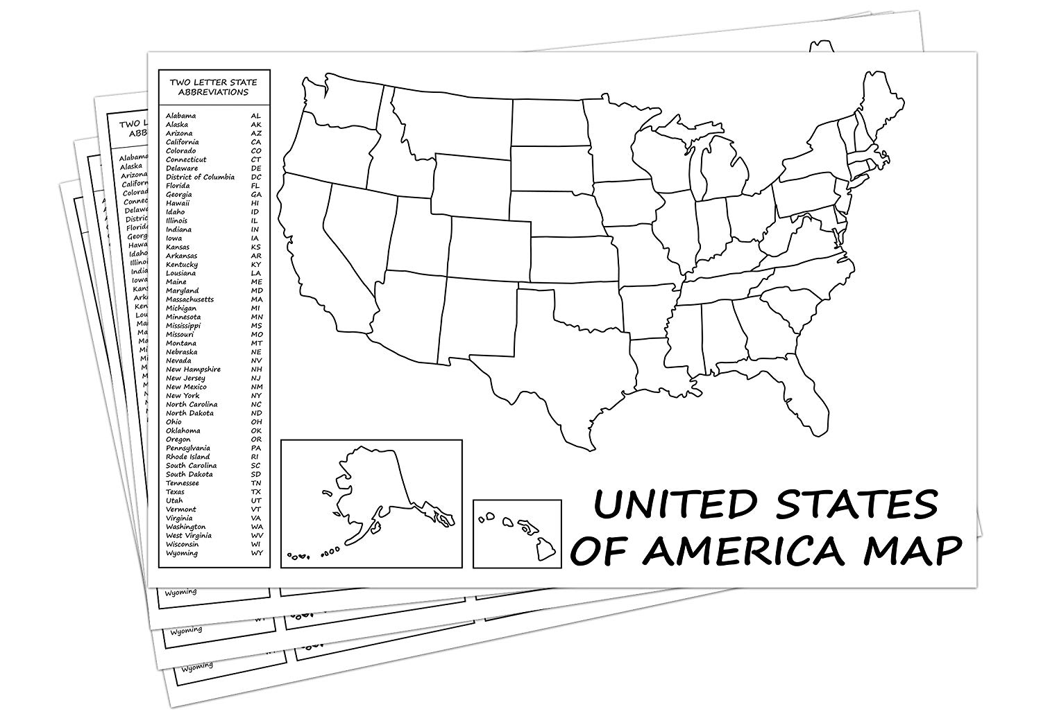 Usa map cardstock