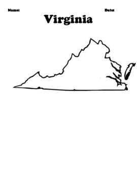 Virginia map blank by northeast education tpt