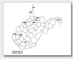 Printable west virginia maps state outline county cities