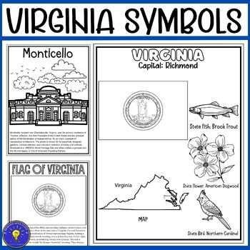 Virginia coloring pages tpt