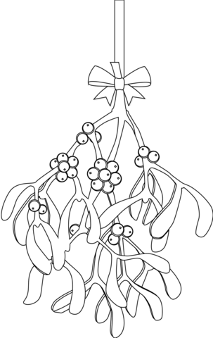 Mistletoe coloring page free printable coloring pages