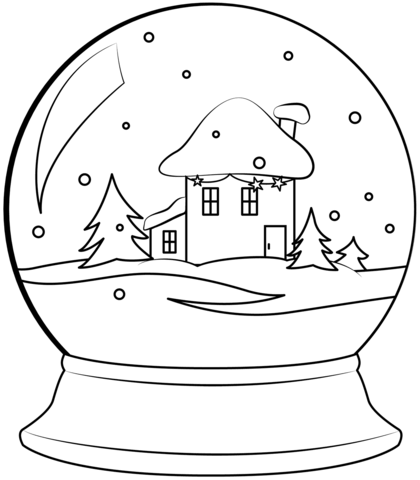 Desenho de globo de neve de natal para colorir desenhos para colorir e imprimir gratis