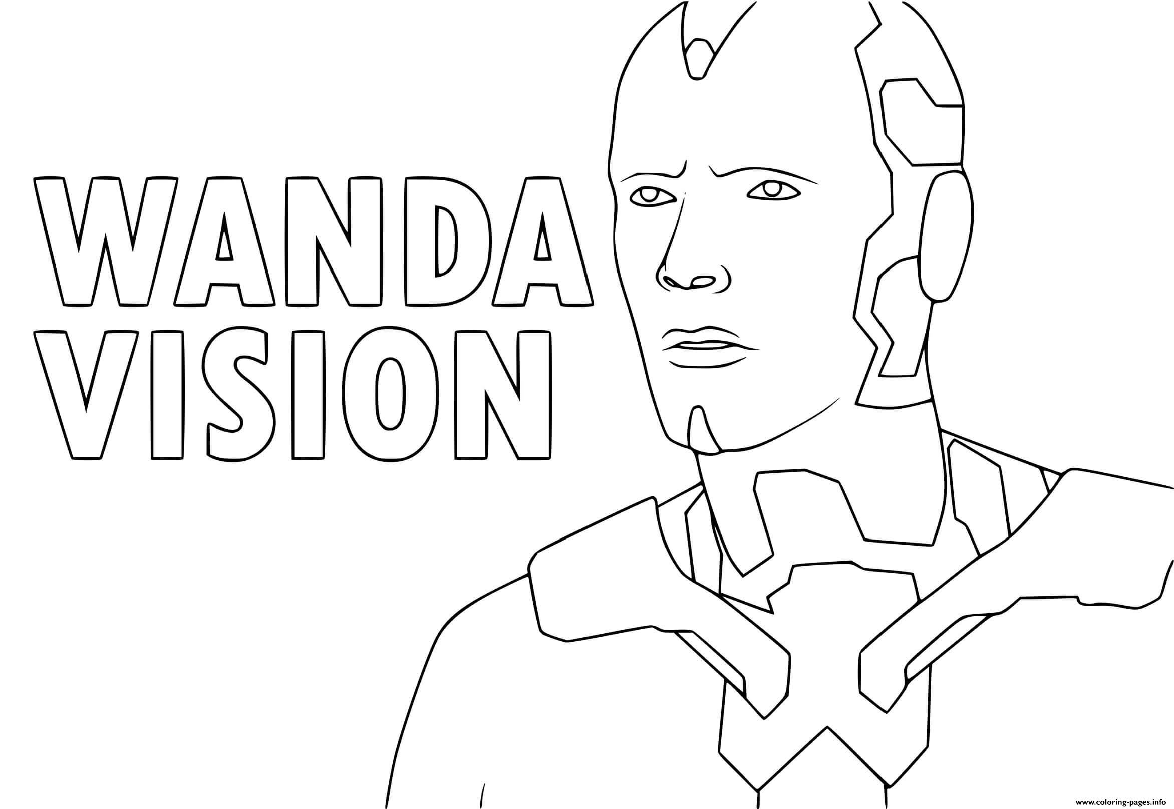 Vision official member of the avengers coloring page printable