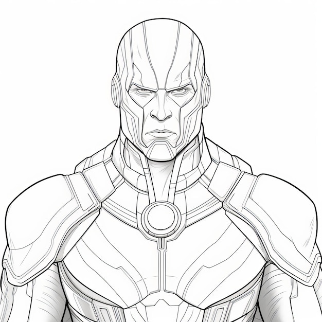 Premium ai image marvels vision a cartoonstyle coloring page with minimal outline and low detail